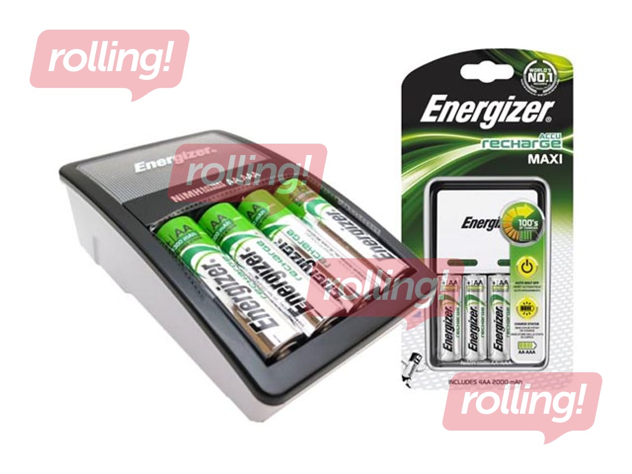 Patareide laadija Energizer Maxi EU 2300 mAh + 4 x AA 2000 mAh patareid