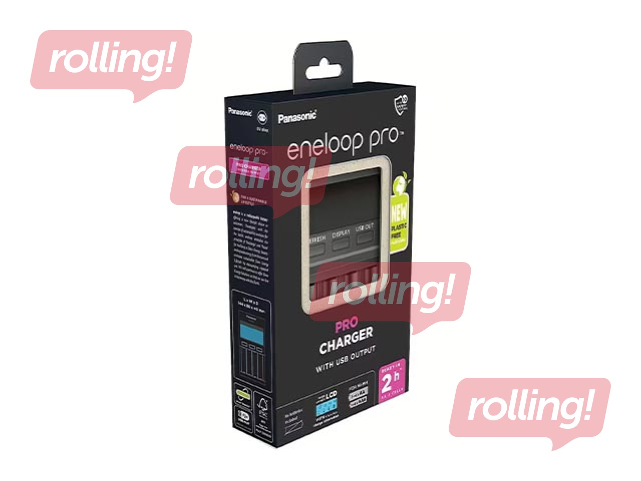Bateriju lādētājs Panasonic, Eneloop Pro BQ-CC65E, NiMH, 1-4x AA/AAA