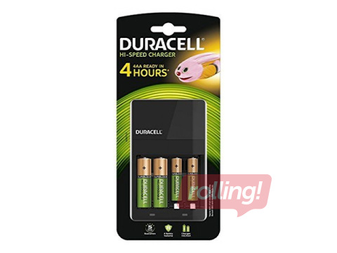 Duracell Hi-Speed Value akulaadija +2 AA 1300 mAh, +2 AAA 750 mAh, laadimisaeg 4 tundi