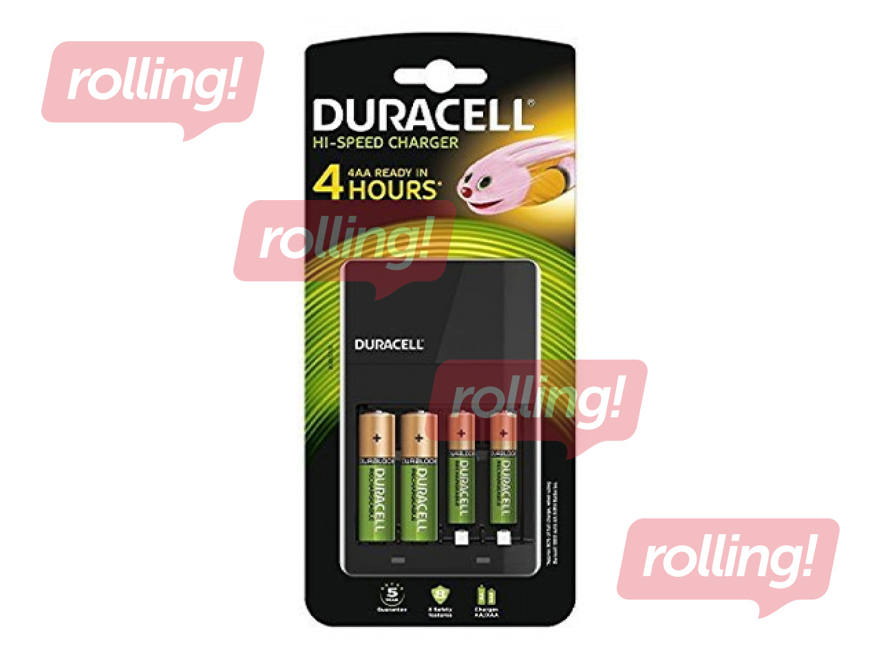 Duracell Hi-Speed Value akulaadija +2 AA 1300 mAh, +2 AAA 750 mAh, laadimisaeg 4 tundi