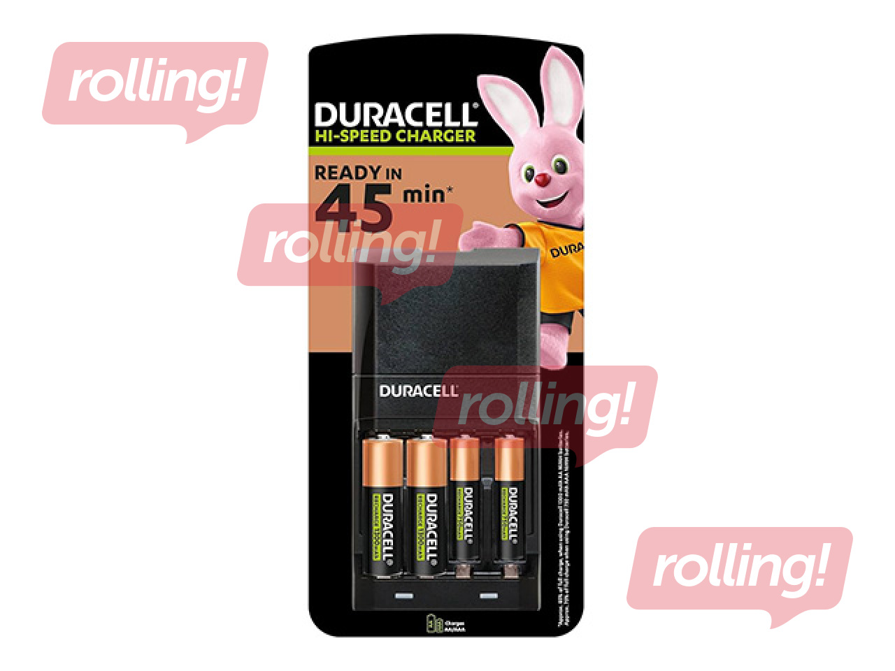 Duracell Hi-Speed Value akulaadija +2 AA 1300 mAh, +2 AAA 750 mAh, laadimisaeg 45 minutit