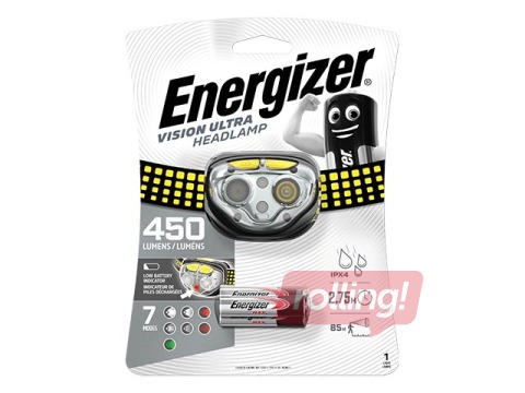 Energizer Vision Ultra Headlamp, 450lm, 3xAAA