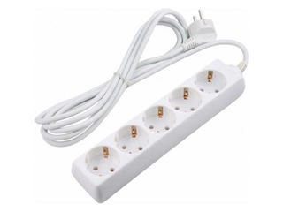 Extension cord 5-may 3m, white