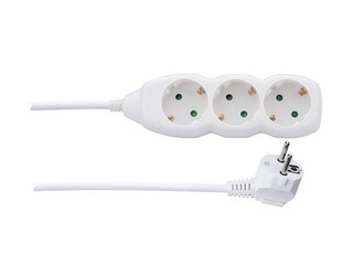 Pikendusjuhe 3 pesaga 3 m, valge