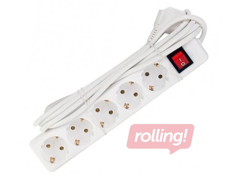 Pikendusjuhe 5 pesaga 5m indikaatorlüliti, valge