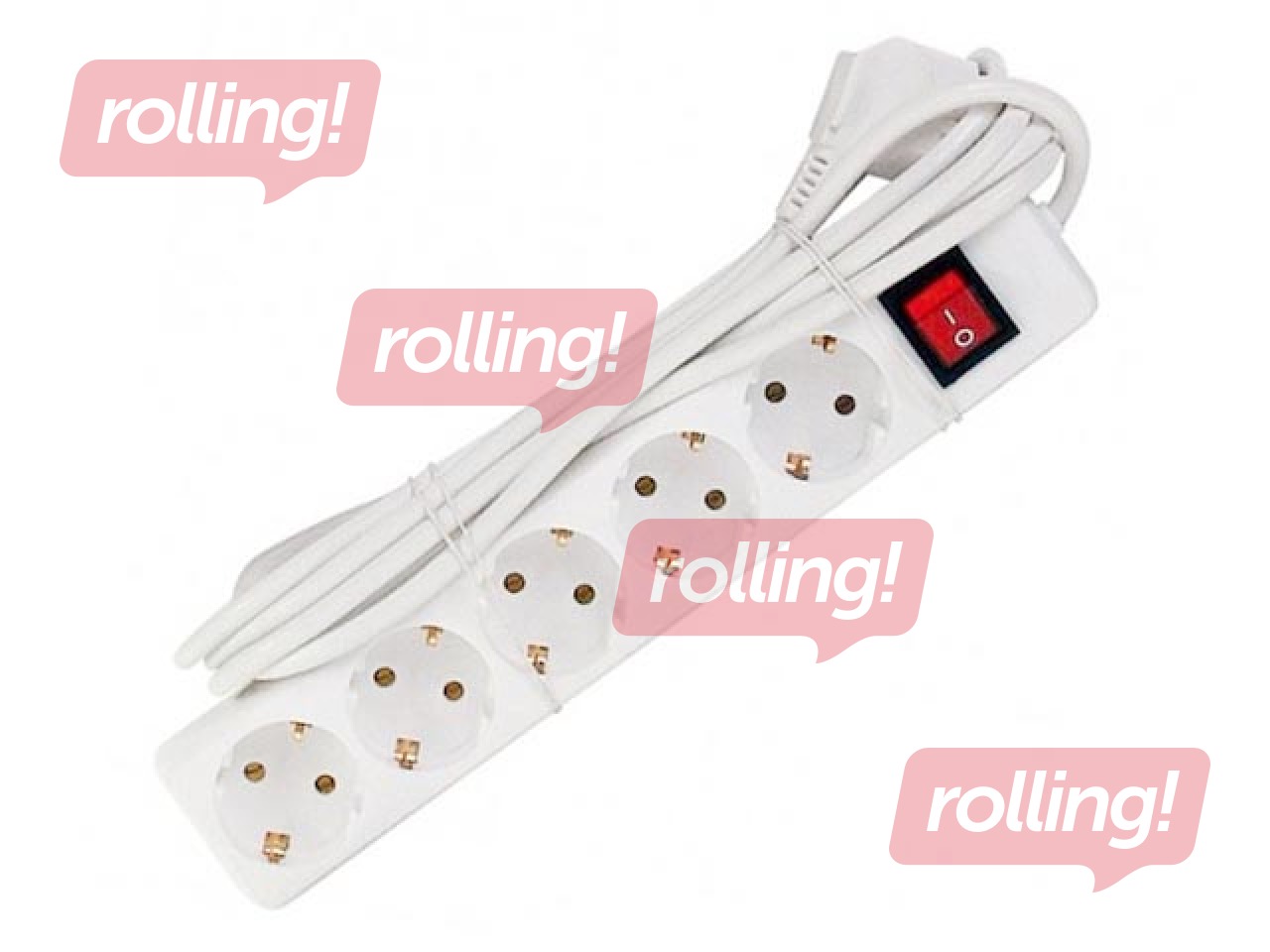 Pikendusjuhe 5 pesaga 5m indikaatorlüliti, valge