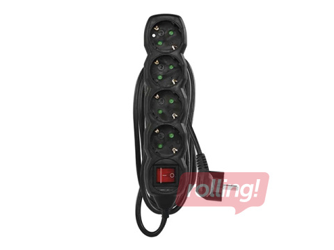 Pikendusjuhe Emos 4-suunaline 5 m indikaatorlülitiga, must