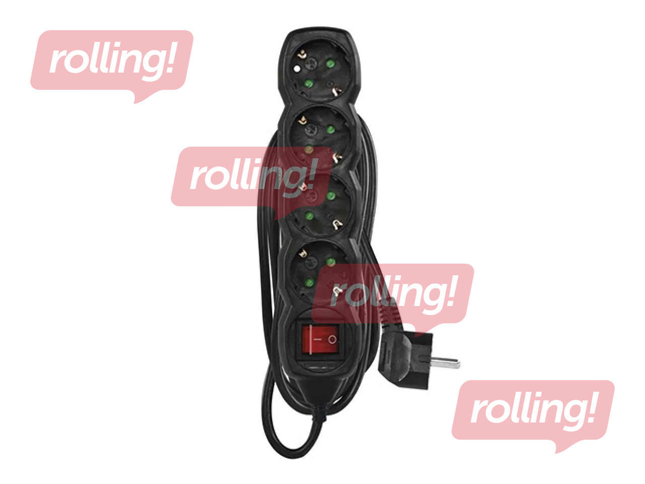 Pikendusjuhe Emos 4-suunaline 5 m indikaatorlülitiga, must