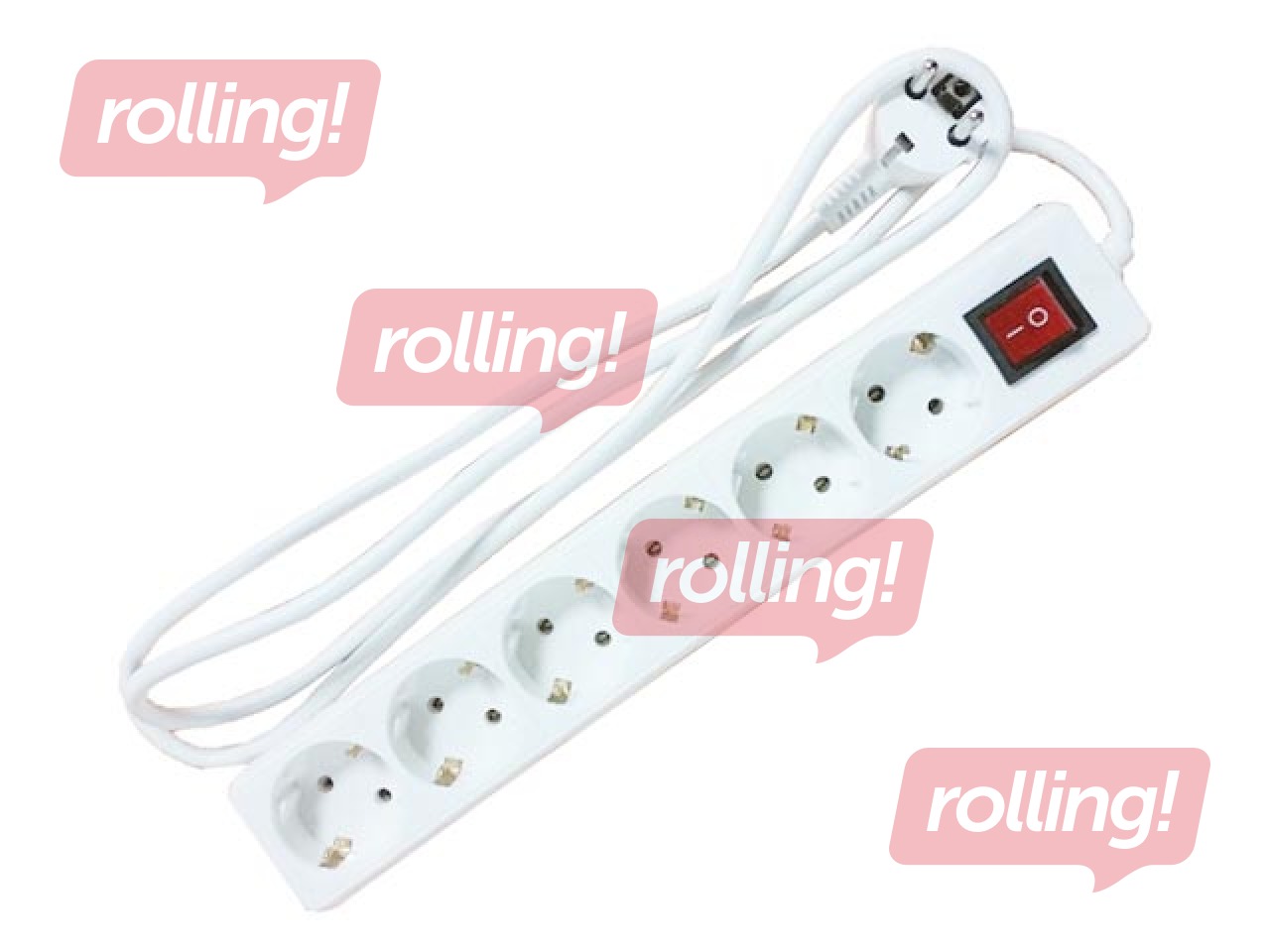 Extension cord 6-way 1.5 m, white