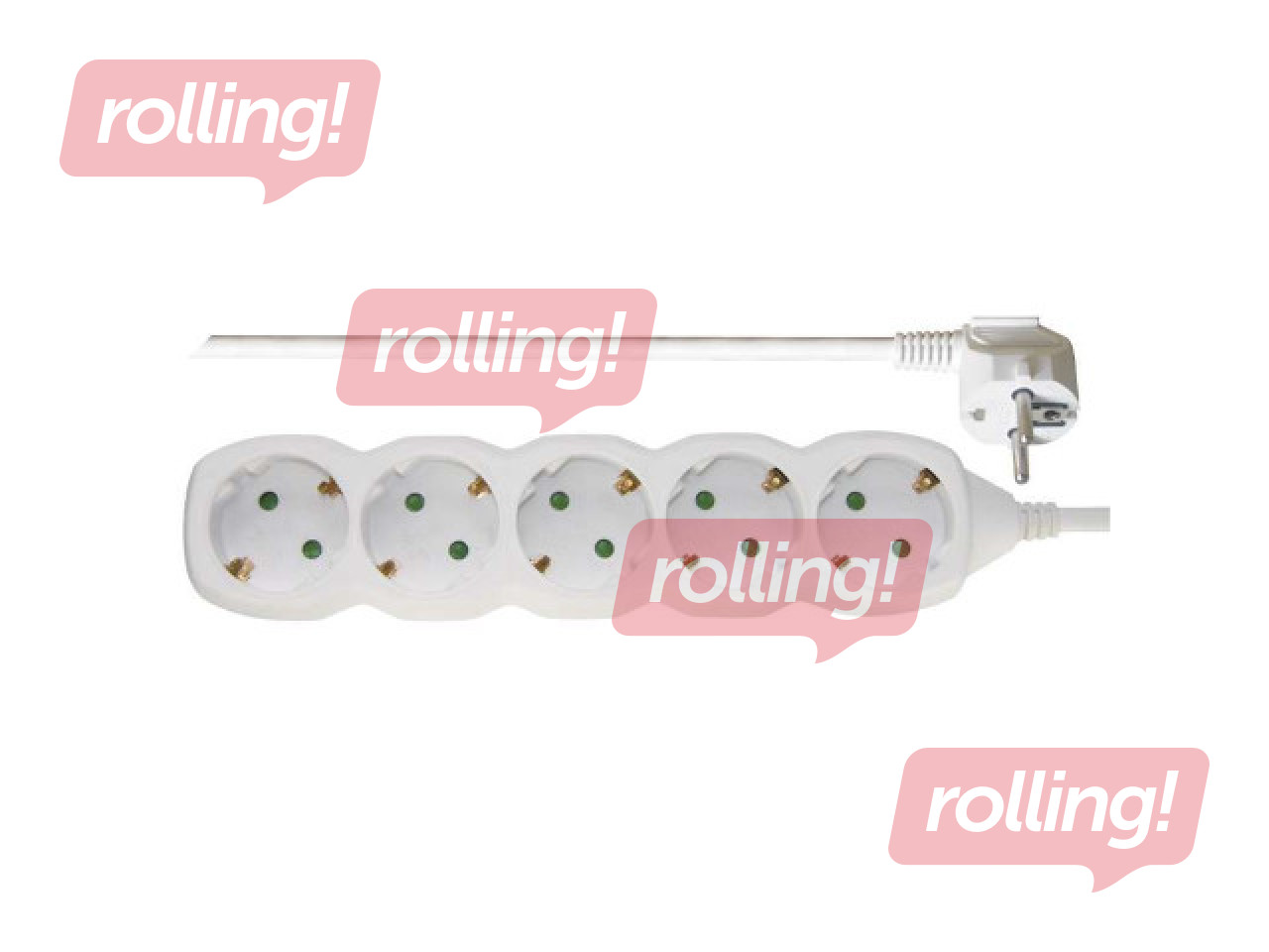 Pikendusjuhe Emos 5 osa, 5 m indikaatoriga, valge