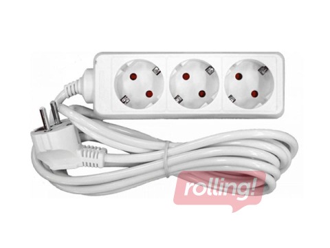 Extension cord 3 way 1.5 m, white