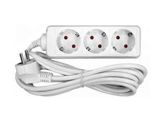 Extension cord 3 way 1.5 m, white