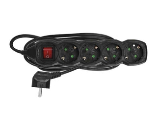 Extension cord Emos 4 way 3 m with indicator switch, black