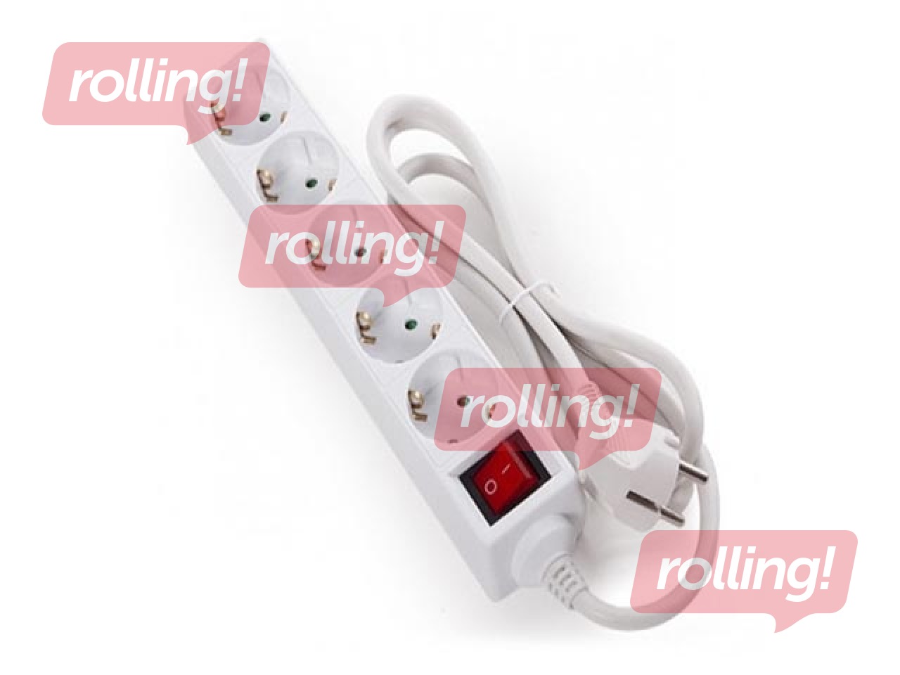 Pikendusjuhe, 5 pesa 1,5 m maandusega, valge