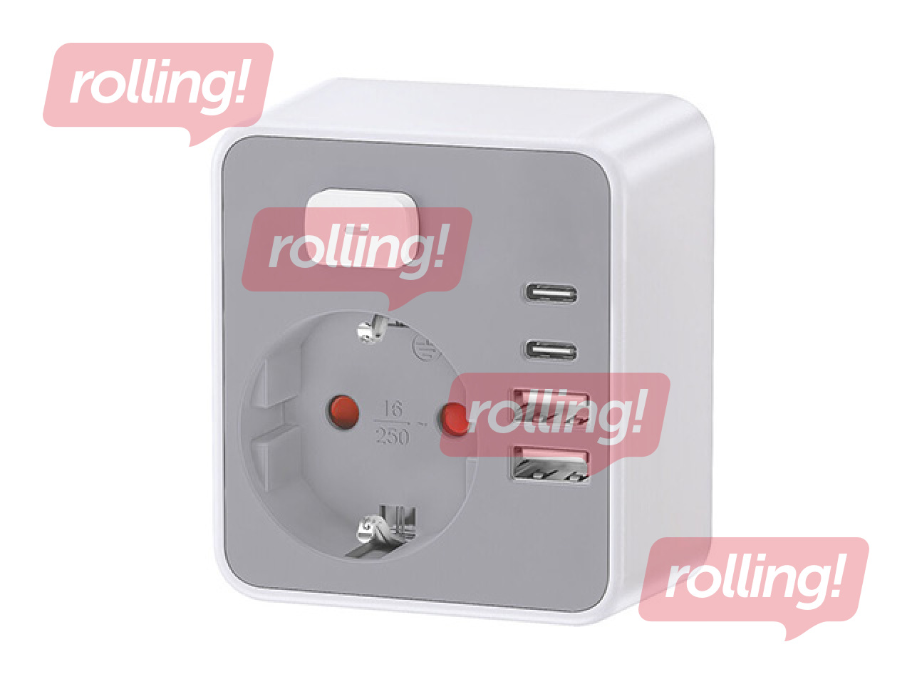 Extension socket 1-way + 2 x USB-C + 2 x USB-A + switch