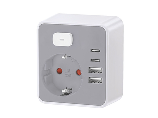 Pikenduspesa 1-suunaline + 2 x USB-C + 2 x USB-A + lüliti