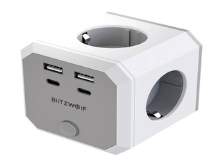 Pagarinātāja ligzda 1 virziena BlitzWolf BW-EC2 8-in-1 Power Cube (4xAC / 2 x USB-A / 2 x USB-C)