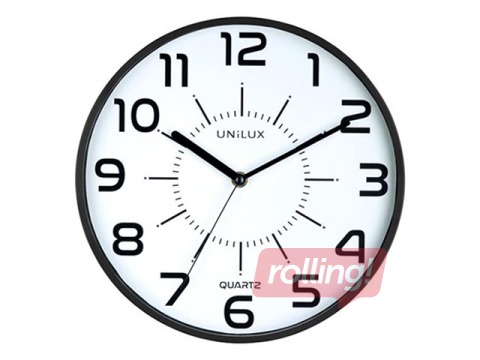 Unilux POP clock Quartz System, black outline, 28 cm