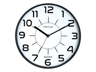 Unilux POP clock Quartz System, black outline, 28 cm