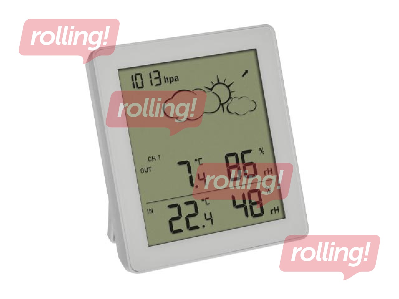Higromeeter-termomeeter, valge, 105x94x20mm