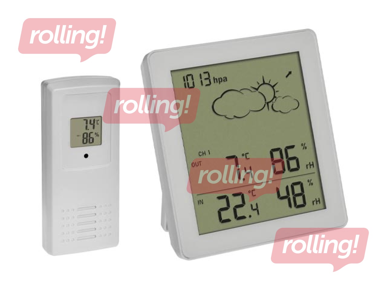 Hygrometer-Thermometer, White, 105x94x20mm