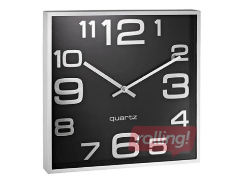 Wall Clock square formed black, Alco 28,3/4,1/28,3 cm