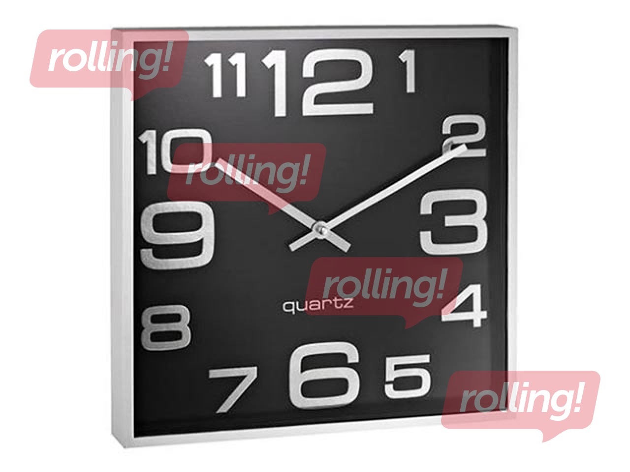 Wall Clock square formed black, Alco 28,3/4,1/28,3 cm
