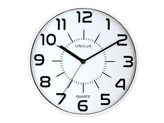 Wall clock Unilux Pop silent, white frame, 28 cm