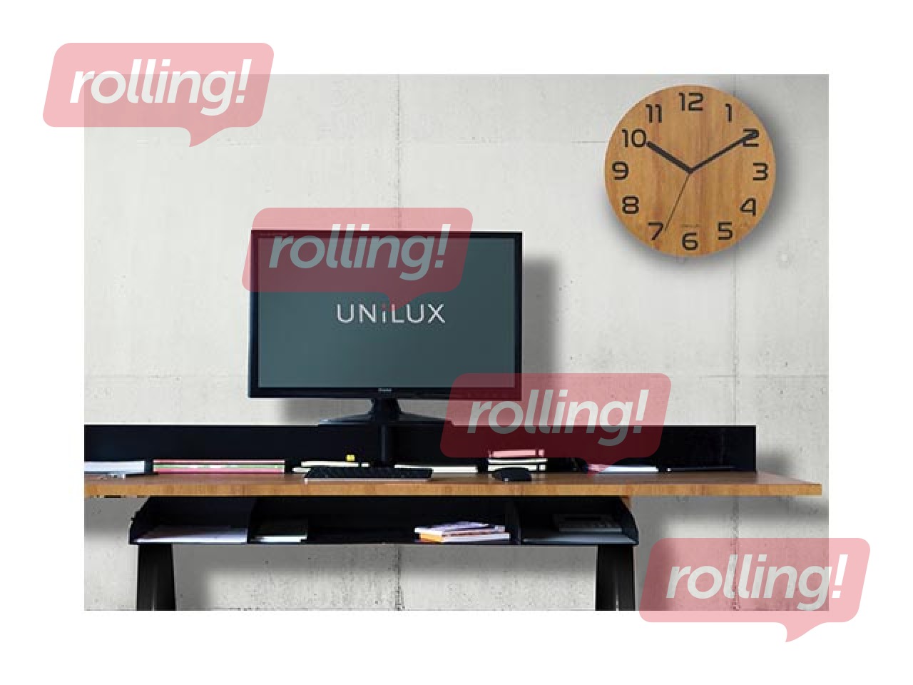 Sienas pulkstenis Unilux Palma Silent, koka, 30cm