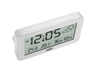 Äratuskell Braun BC13, ilmastikunäidikutega, valge