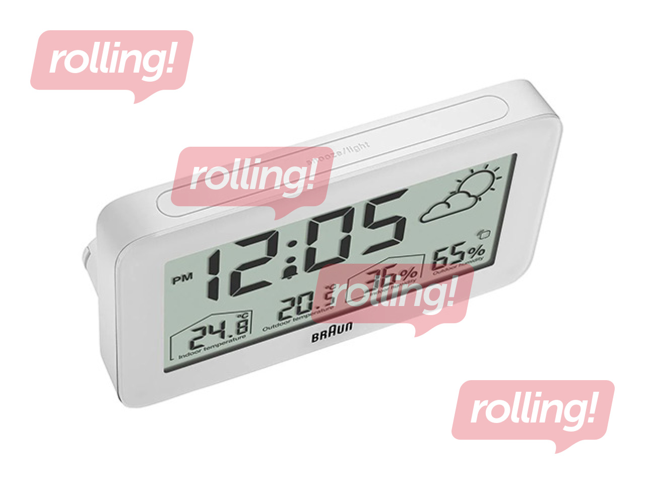 Äratuskell Braun BC13, ilmastikunäidikutega, valge