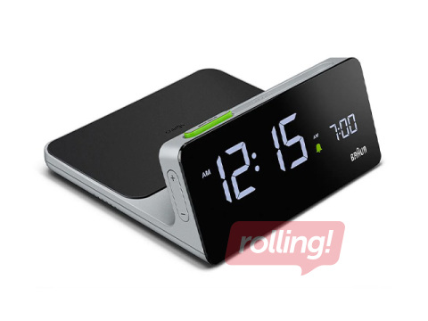 Alarm Clock Braun BC21, with wireless charging, black
