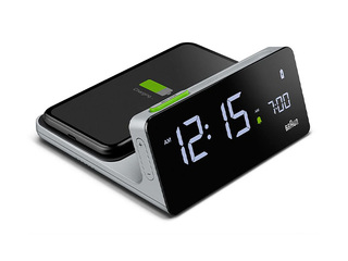 Modinātājpulkstenis Braun BC21, ar bezvadu uzlādi, melns