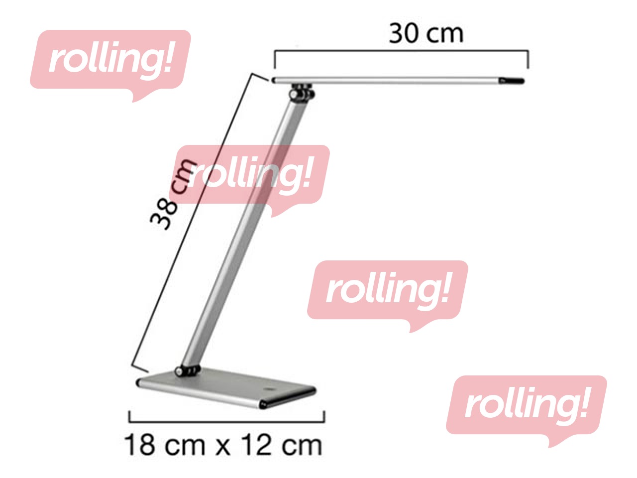 Galda lampa Unilux Terra, LED, 5W, regulējams spilgtums, metāliski pelēka