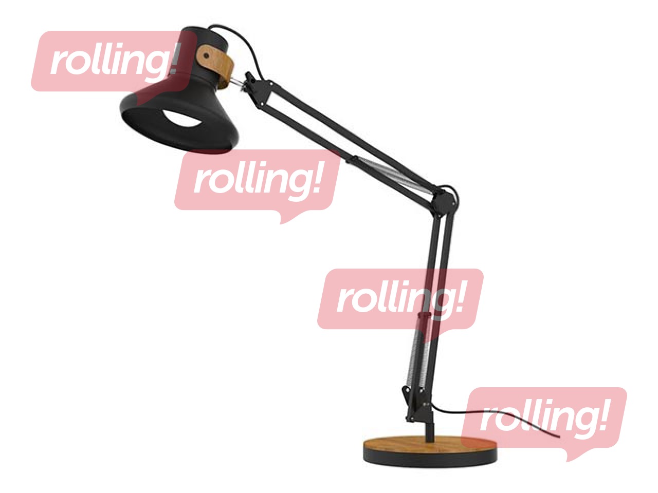 Galda lampa Baya Bamboo LED, melna