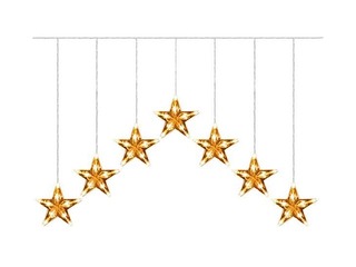 Electric String lights Springos, snowflake curtain, 70 LED, warm white, 4m