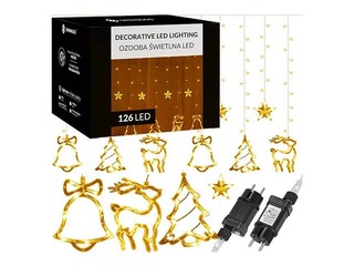 Elektrilised string-tuled Springos, jõulud, 126 LED, soe valge, 6m