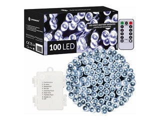 Elektrilised tuled Springos, 100 LED, külm valge, 10.5m