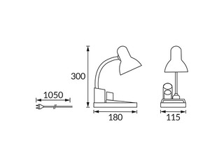 Desk lamp IDOL, E27, LED, 15W, black