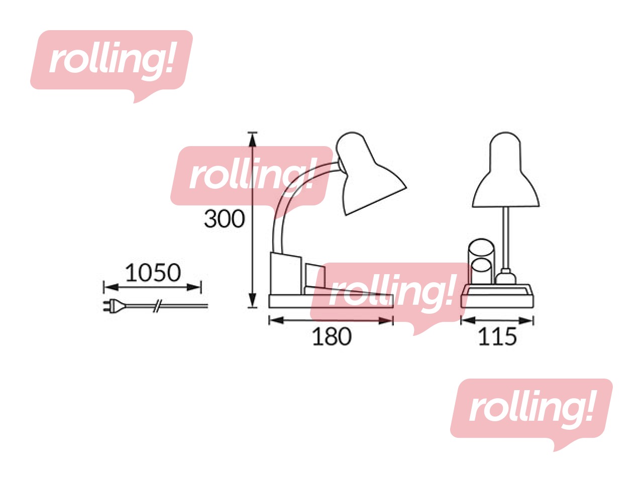 Laualamp IDOL, E27, LED, 15W, must