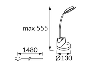 Galda lampa Labor, LED, 8W, regulējams spilgtums