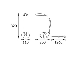 Desk lamp BOA, LED, 6W, white