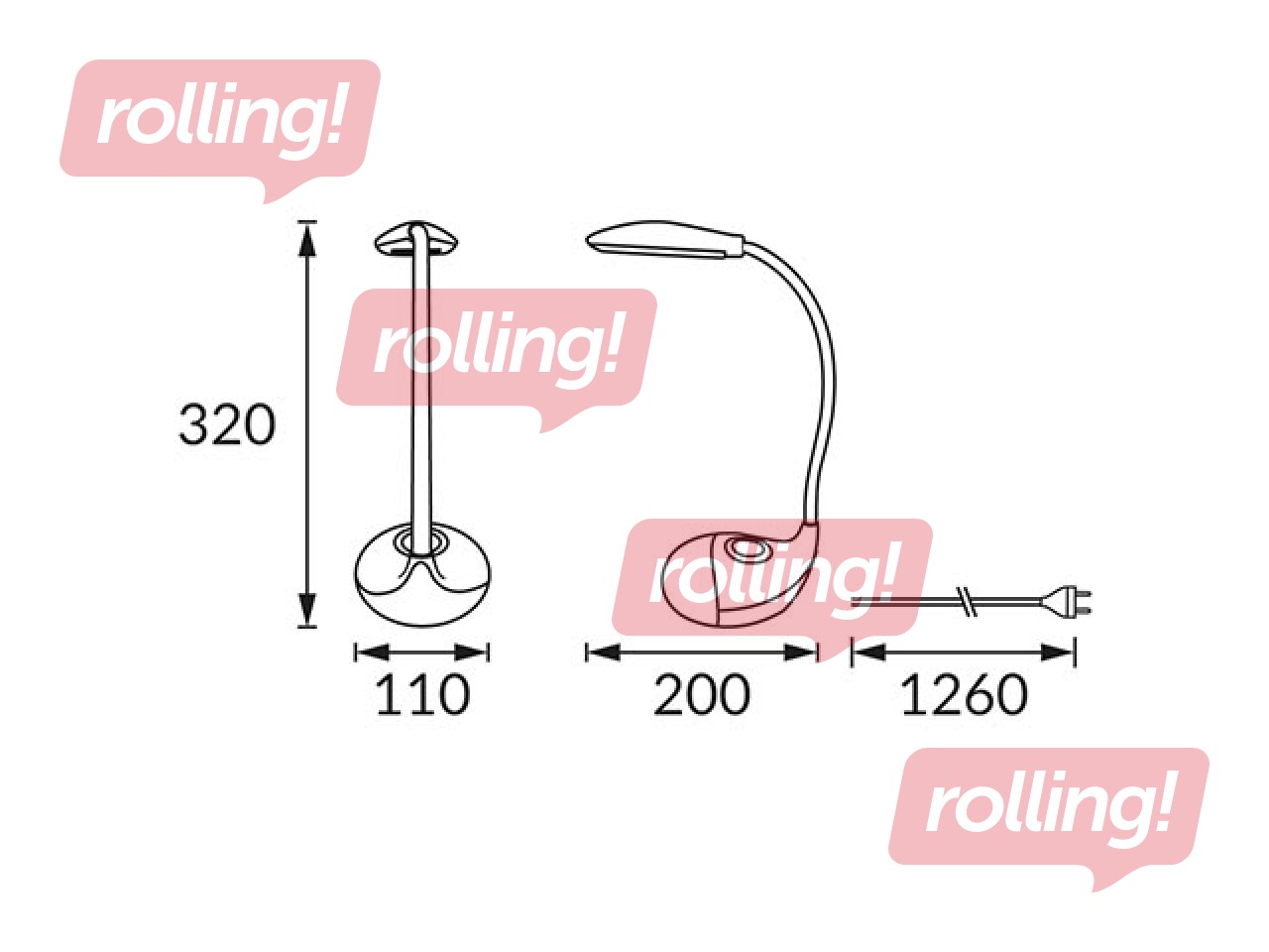 Laualamp BOA, LED, 6W, valge