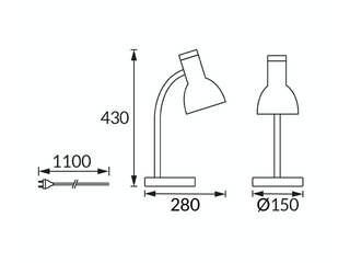 Table lamp SANTIAGO, 40W, E27, black