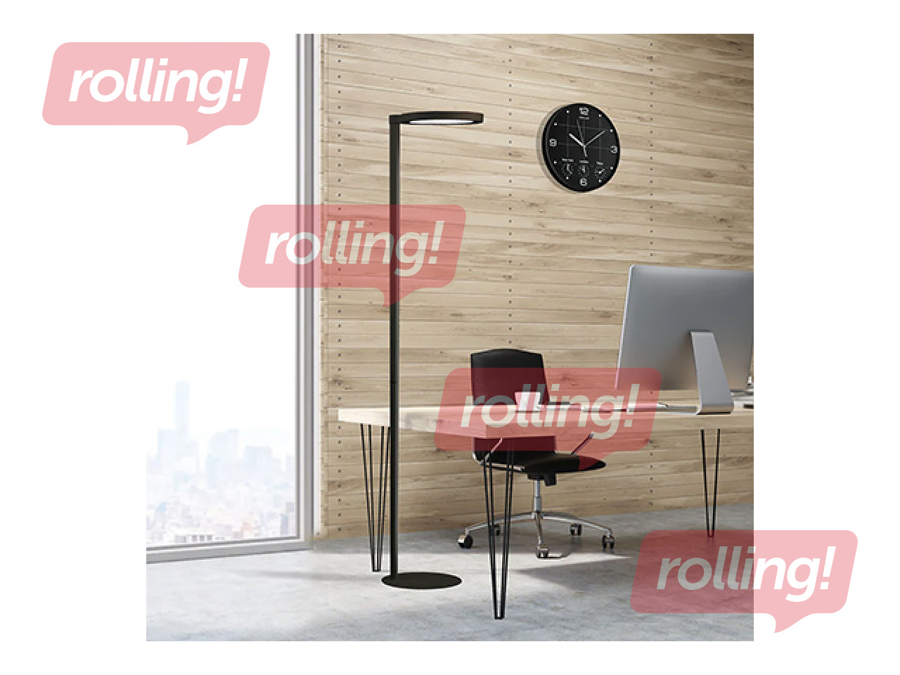 Põrandalamp Unilux Opus, LED, must, 182cm