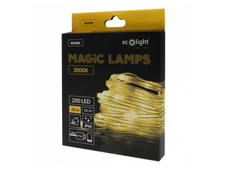 Электрическая гирлянда, Волшебные огни 200 LED 3000K – 20м, теплый белый, USB 