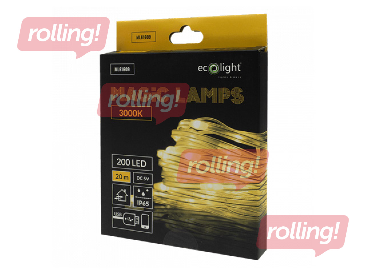 Elektrilised string-tuled, Magic Lights 200 LED 3000K – 20m, soe valge, USB 