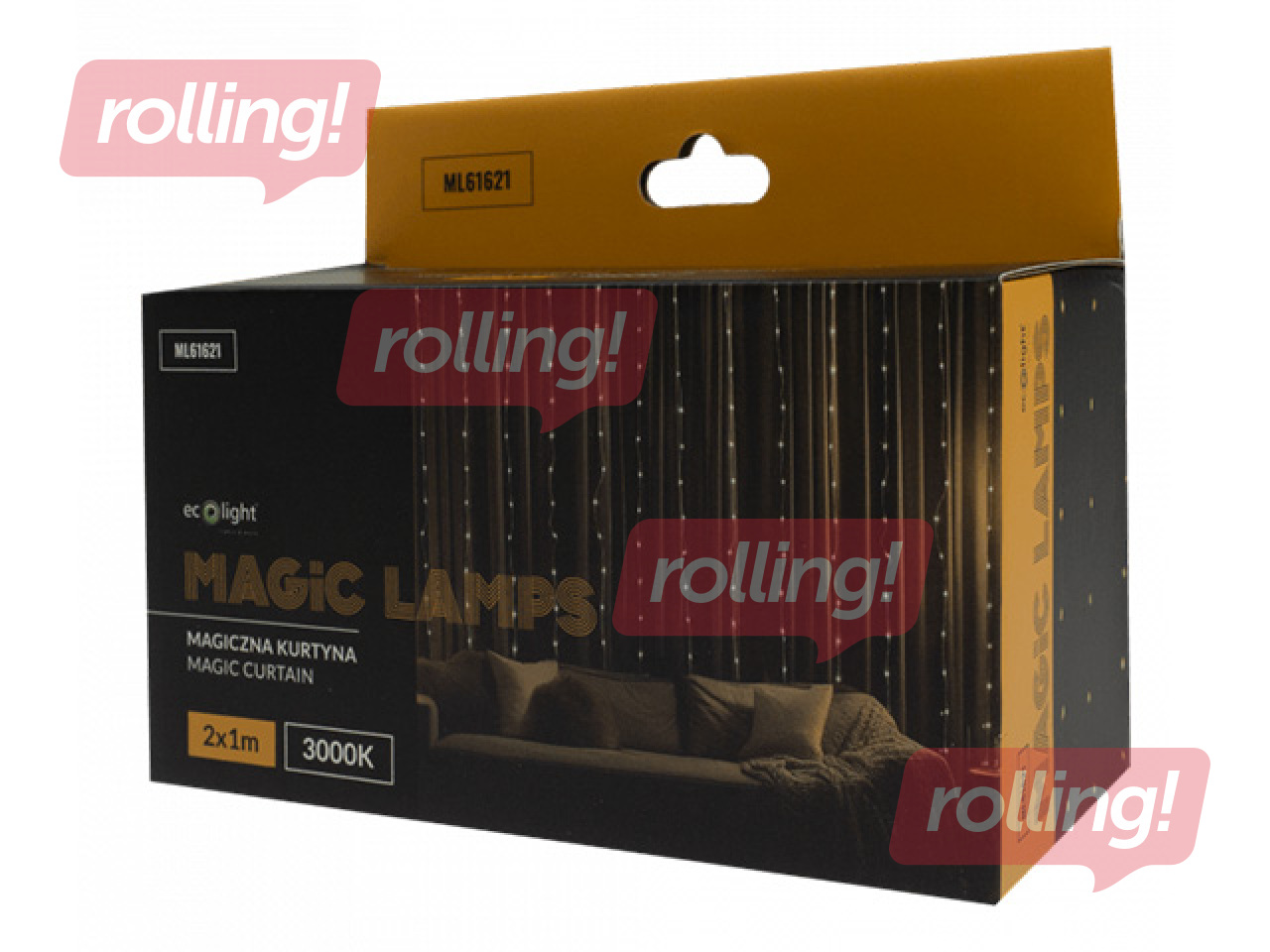 Elektriskā lampiņu virtene, MAGIC LAMP aizkars 200LED, 2m*1m 3000K, silti balts, DC5V