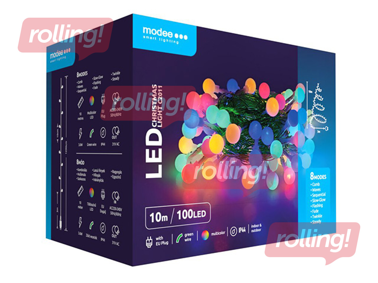 Elektrilised string-tuled, Modee Lighting LED-nöör Berry, 100 LED-i, värvilised, 10 m