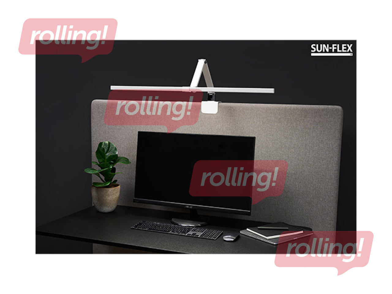 Galda lampa Sun-Flex Screenlite Panel, LED, 12W, regulējams spilgtums, balta